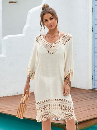SHEIN Swim ملابس بحر أطراف مكشكشة شفاف بدون بيكيني
