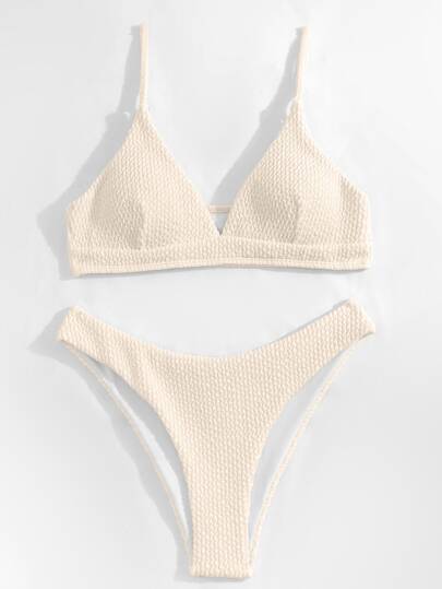طقم تانكيني حريمي Swim Basics محكم تانكيني سباحة طقم سباحة كامي حمالة صدر & قص عالي 2قطع بدلة سباحة