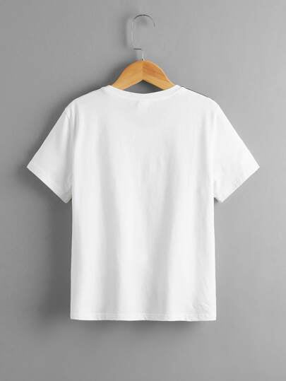 SHEIN سترة للصبيان في مرحلة التراويح تتميز بشريط حرف جانبي