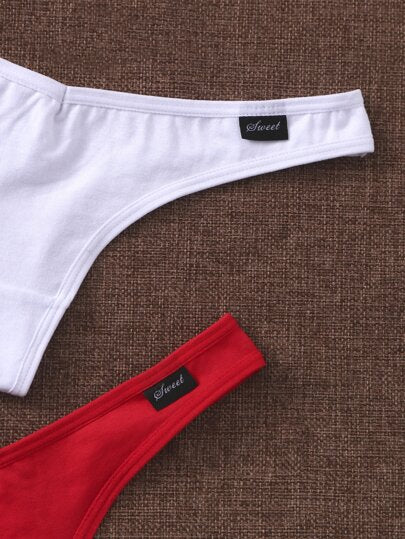 SHEIN 3عبوات مجموعة سراويل داخلية قصيرة جذابة ولون واحد