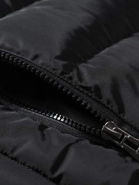 Manfinity Homme جاكيت مبطنة مزركشة للرجال مع سحاب، جاكيت كاجوال مبطنة للزوج للخروج في فصلي الخريف والشتاء