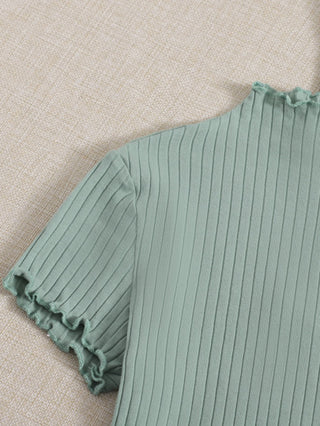 EZwear تيشيرت سادة بحياكة مضلعة وكرانيش - 3 قطع