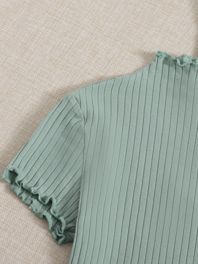 EZwear تيشيرت سادة بحياكة مضلعة وكرانيش - 3 قطع