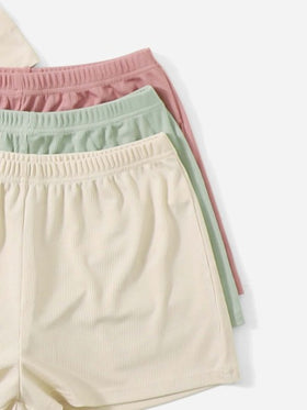 SHEIN 3 طقم ملابس علوية خزانة وشورت طباعة جرافيك