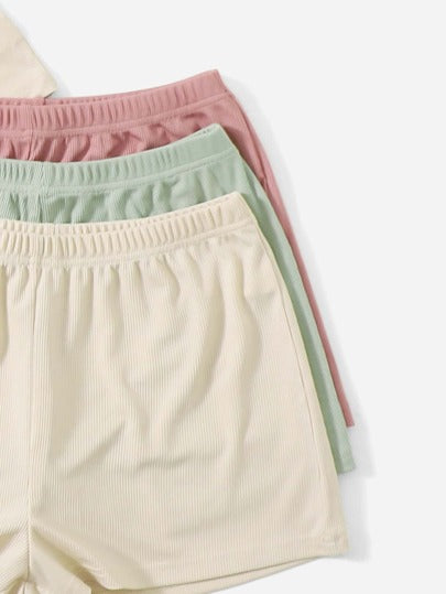 SHEIN 3 طقم ملابس علوية خزانة وشورت طباعة جرافيك