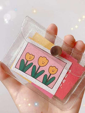 محفظة شفافة رقيقة خفيفة محمولة لحفظ النقود والبطاقات والعملات لهدايا أعياد الميلاد والذكرى السنوية وعيد الحب للنساء والفتيات والرجال والطلاب بالكليات والموظفين البيض الياقات ، مناسبة لأعياد الميلاد والذكرى السنوية، هدايا العبوة الهدية، أدوات المدرسة والإم