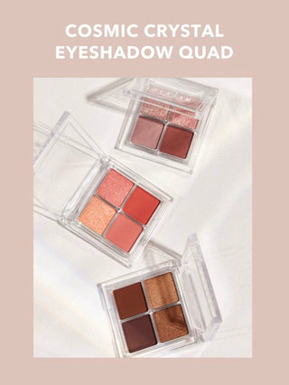 SHEGLAM ظلال العيون Cosmic Crystal Quad-Spellbound 4-Clolor Matte Glitter Eyeshadow Palette Neutral Tone Gold Rose Mauve Shine Glitter Long-Lasting Ultra Pigmented Smooth Blendable Eyeshadow Christmas Winter Brown Eyeshadow عيد الأب التخرج عيد...
