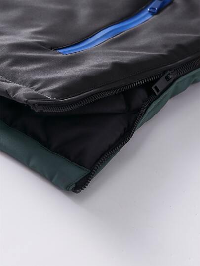 Manfinity Homme معطف رياضي خفيف الوزن مع سحاب نصفي وغطاء للرأس، ذو تصميم ألوان متباينة ومطرز بحرف، مناسب للخروج والنشاطات الرياضية، هدية مناسبة للأصدقاء والأزواج والأحباء، معطف رجالي مع غطاء للرأس، ملابس خارجية رجالية، معطف رجالي ذو ألوان متباينة، مناسب ل