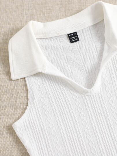 EZwear لباس علوي بدون أكمام موحدة اللون محكم