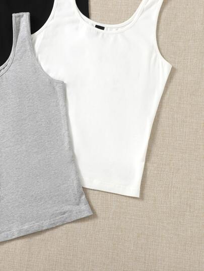 EZwear ملابس علوية كاجوال ضيق القصات للسيدات ذو أشرطة عريضة للون الصلب، يناسب الاستخدام اليومي