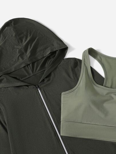SHEIN Cheerettes 3 قطع مجموعة رياضية قابلة للتنفس، مجموعة ملابس للسفر للنساء، مجموعة تدريب للنساء