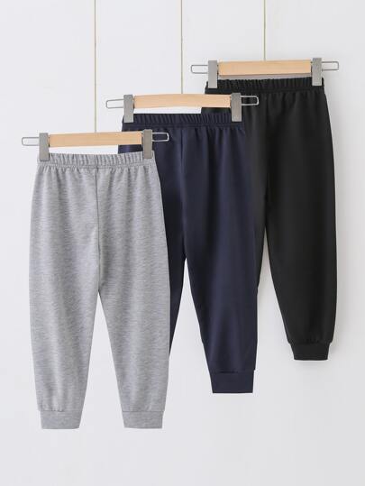 SHEIN سروال رياضي مطاطي للخصر للأولاد 3 قطع