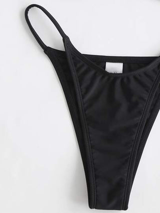 Swim Basics تجاعيد طقم بيكيني حمالة صدر مرفوع & سروال داخلي ثونغ لباس قيعان 2قطع بدلة سباحة