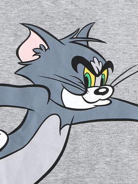 TOM & JERRY X SHEIN لباس نوم قصير بأعلى رسوم كرتونية وشورت بطبعة الدلفين