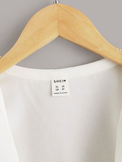 SHEIN جاكيت مفتوحة أمامية لفتاة المراهقة بلون صلب وأكمام طويلة عارضة