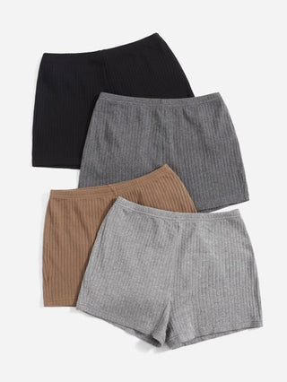 EZwear 4 قطع من السراويل القصيرة الكاجوال والمحبوكة بتريكو فصلي