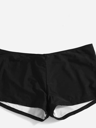 Swim Vcay مقاس كبير شورت سباحة موحدة اللون