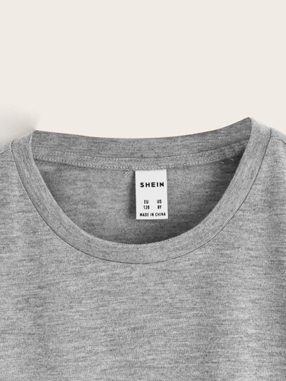 SHEIN 4 تيشرتات مستديرة الرقبة لفتى العمر بين 9 و 14 سنة