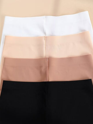 Shein Underwear&Sleepwear Basics 4 حزم سروال داخلي بسيط ذو طباعة إنشائية بألوان صلبة، بارز