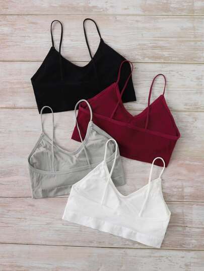 Shein Underwear&Sleepwear Basics حمالة صدر لاسلكية 4 قطع