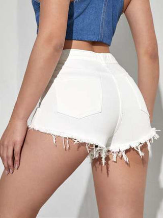 EZwear شورت دنيم حافة خام