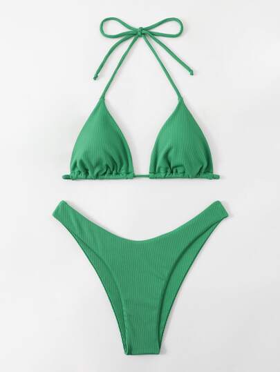 Swim Vcay بدلة السباحة للنساء صيف شاطئ كشكش متبلور شريط مثلث خطير مايوه بكيني