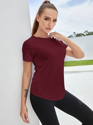 Sport Studio تي شيرت رياضي مطوي امامي بثقوب ممتص للعرق