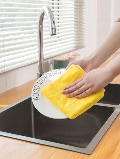 HYER KITCHEN طقم مناشف ميكروفيبر للتنظيف باللون الأسود - خيارات متعددة للكمية المتاحة، المطبخ، الحمام، المنزل، مستلزمات المنزل