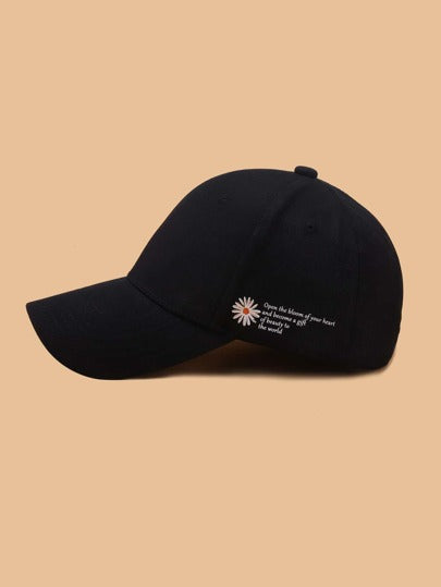 قبعة بيسبول عارضة برسومات الزهور والشعار للإستعمال العارض