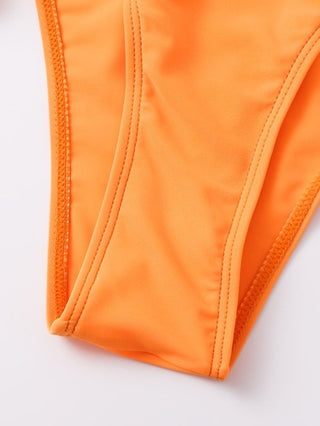 SHEIN Swim مجموعة بيكيني هالتر بخطاف للصدر مع دعم للصدر، لباس سباحة للشاطئ في الصيف