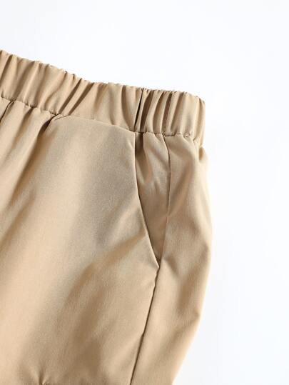 SHEIN بنطلون فضفاض مريح للأولاد الصغار بطراز كاجوال بأسلوب بضائع ، مناسب للمدرسة ، الأنشطة الخارجية ، الرياضة ، التسلق ، من عمر 4-7 سنوات