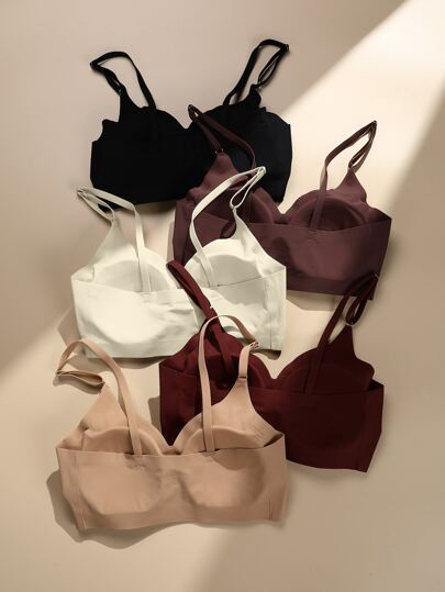 Shein Underwear&Sleepwear Basics حمالة صدر بسيط 5 قطع