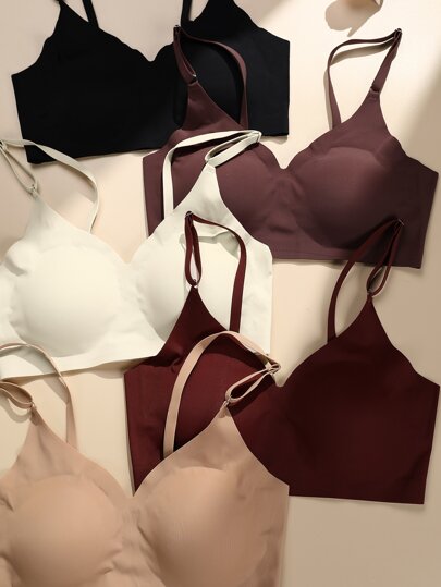 Shein Underwear&Sleepwear Basics حمالة صدر بسيط 5 قطع