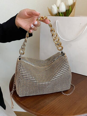حقيبة دلو زخرفة الراين كاجوال للعمل, رصيص, مصمم جذاب بسحاب, حقيبة مساء أنيقة مصنوعة من اللؤلؤ الاصطناعي, حقيبة حفلة أنيقة, رقيقة ذات ترف هادئ للراين لفتاة الحفلة, امرأة, عروس مثالية لحزب, عشاء/مأدبة رأس السنة الجديدة فستان, حقيبة راين فخمة
