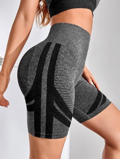 Easithlete شورت رياضي نسائي بخصر واسع وألواح متباينة، قصير مرن، شورت رياضة، شورت جيم، شورت دراجة