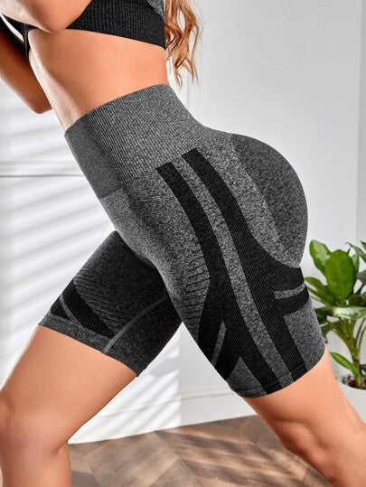 Easithlete شورت رياضي نسائي بخصر واسع وألواح متباينة، قصير مرن، شورت رياضة، شورت جيم، شورت دراجة