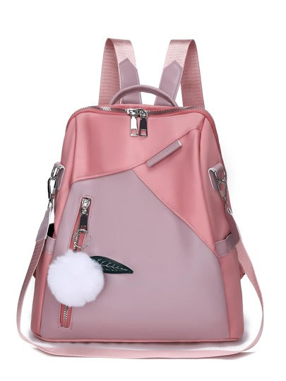 حقيبة ظهر نايلون مخصصة للبنات خفيفة الوزن ومقاومة للماء مزينة بكرة فرو ، حقيبة نقود للسيدات ، حقيبة كتف جميلة للسيدات ، حقيبة تسوق للطالبات الخريجات ، حقيبة إكسسوارات البار ، حقيبة تخزين سفر الأمهات ، هدية عيد الميلاد ، أحمر ، هدية ، حقيبة ظهر هالوين. منا
