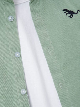 SHEIN قميص شبابي مطرز بالديناصور بدون قميص داخلي
