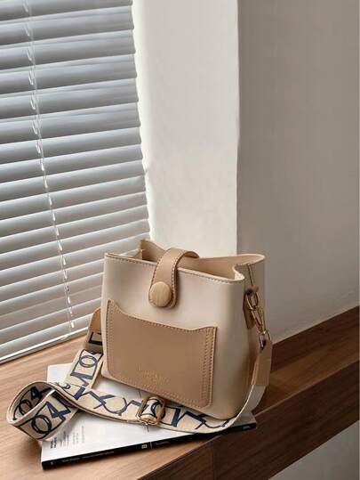 ميني لونين منقوش بعبارة حقيبة يد سعة كبيرة كاجوال حقيبة كتف جلد صناعي سستة حقيبة حبل متعدد الجوانب والاستعمالات بحمالات قابل للتعديل حقيبة كروسبودي