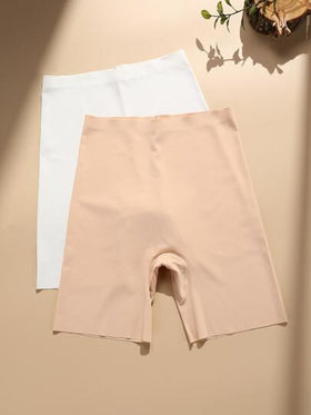 SHEIN شورت داخلي سادة غير ظاهر - 4 قطع