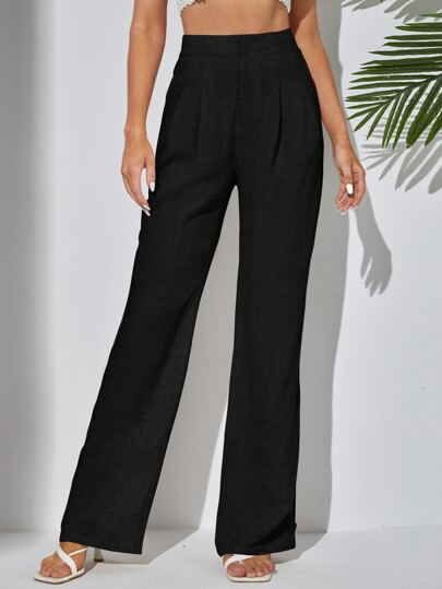 Tall بنطلون بساق مستقيم ذو طيات