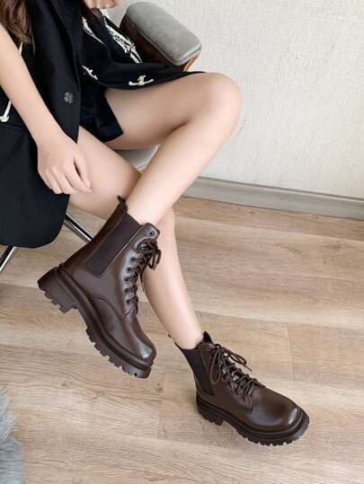 بوت تشيلسي يوني-سكس للخريف/الشتاء مع إغلاق أمامي بسحاب، بوت نسائية