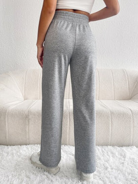 SHEIN PETITE بنطلون نسائي واسع بأرجل مفتوحة مع فتحات جانبية، خريف وربيع