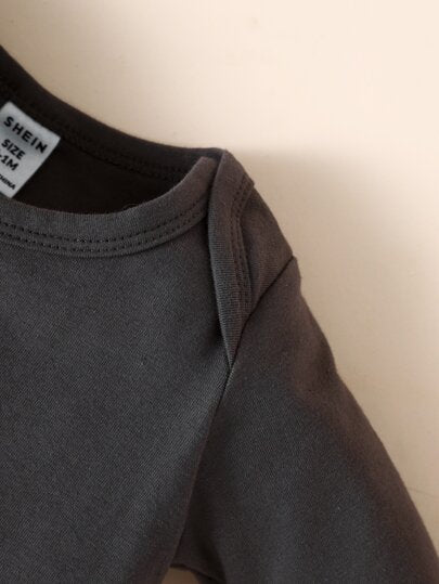 SHEIN مولود جديد جمبسوت بطباعة أحرف & قبعة