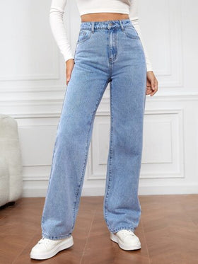 SHEIN Tall جينز بساق مستقيم خصر عالي