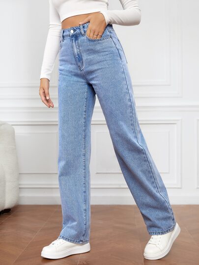 SHEIN Tall جينز بساق مستقيم خصر عالي