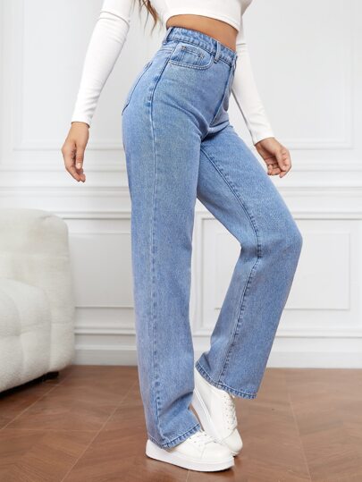 SHEIN Tall جينز بساق مستقيم خصر عالي