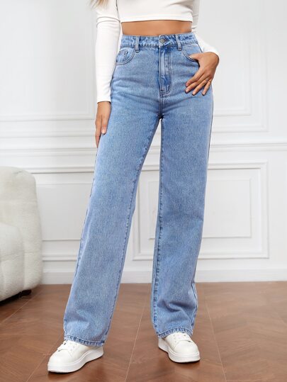 SHEIN Tall جينز بساق مستقيم خصر عالي