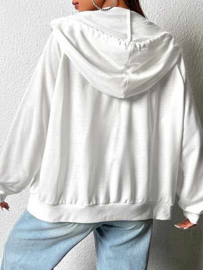 EZwear معطف على الظهر بسحاب ذو أكمام رغلان وسحاب، بلوزة أكمام طويلة، ملابس رمضان