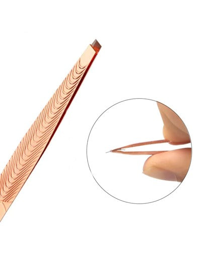 ملاقط احترافية لإزالة شعر الحواجب ، ملاقط من الفولاذ المقاوم للصدأ للرجال والنساء والأطفال (لون ذهبي)